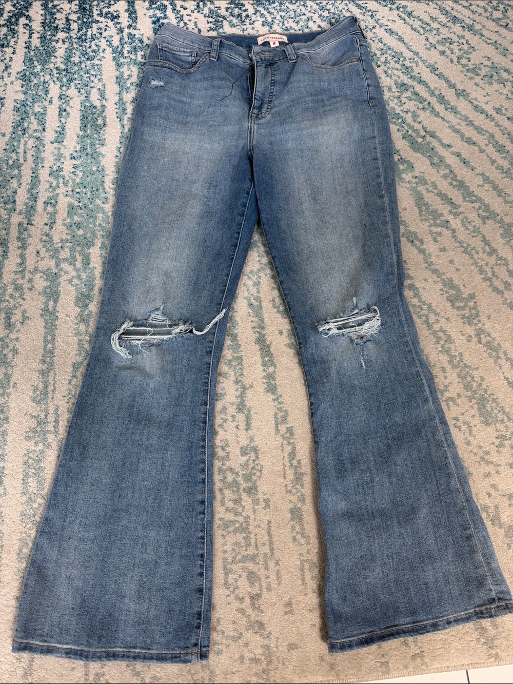 Lucky Brand Light Blue Distressed Flare Jeans